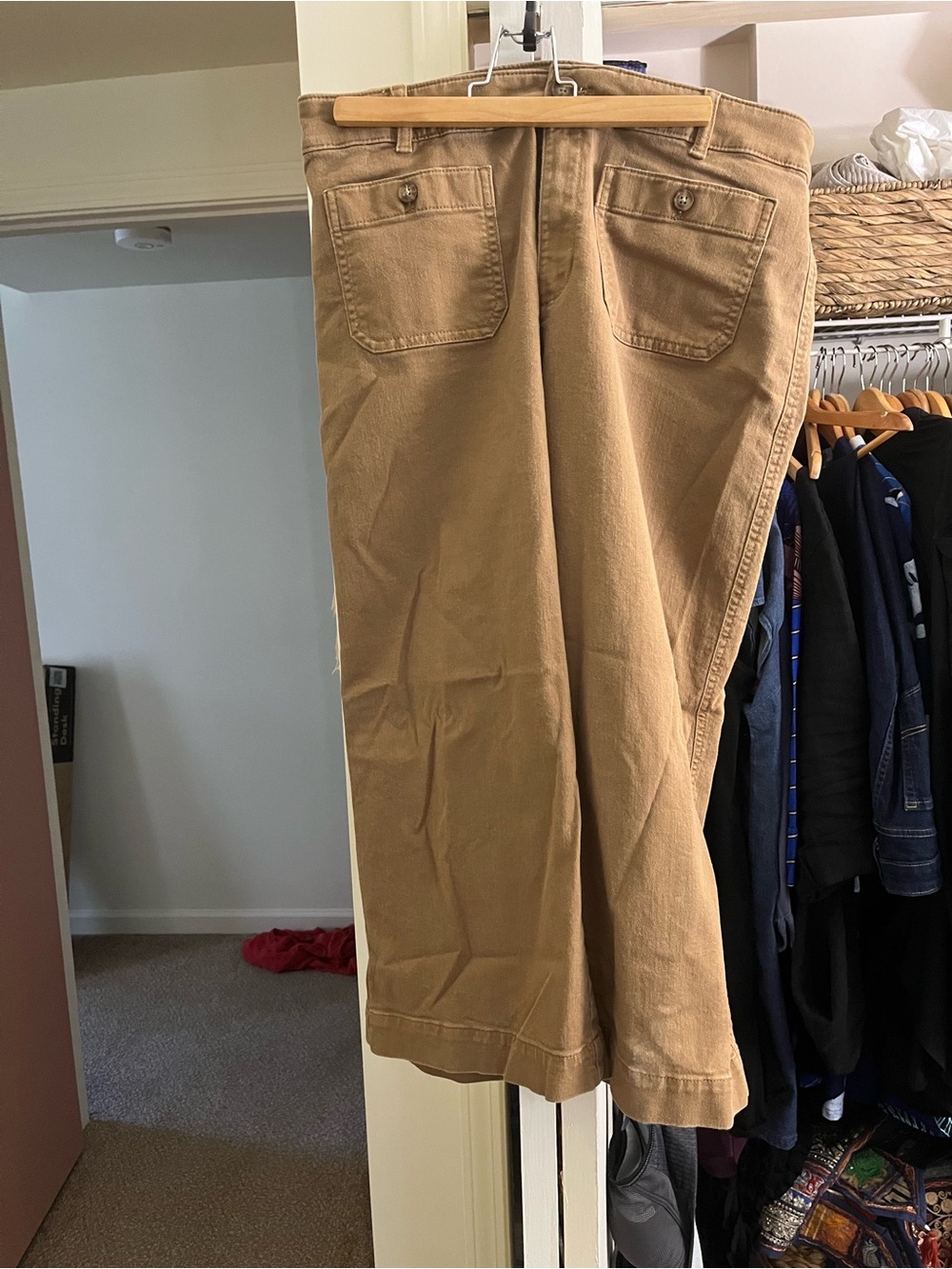 LOFT Tan Cropped Wide-Leg Pants NWOT